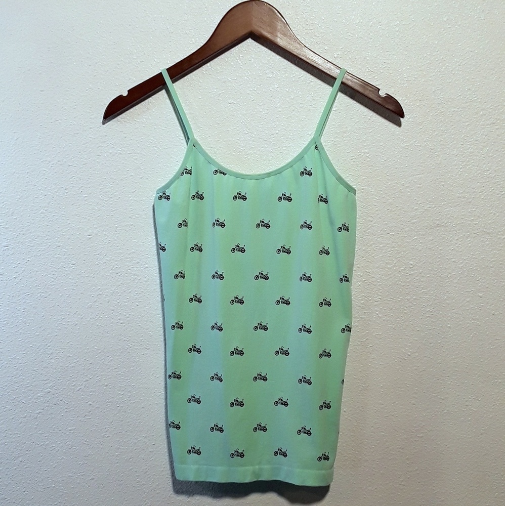 BONGO L/XL Mint Motorcycle Spaghetti Strap Tank